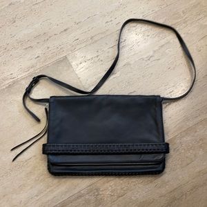 All Saints Black leather messenger bag. New!!!